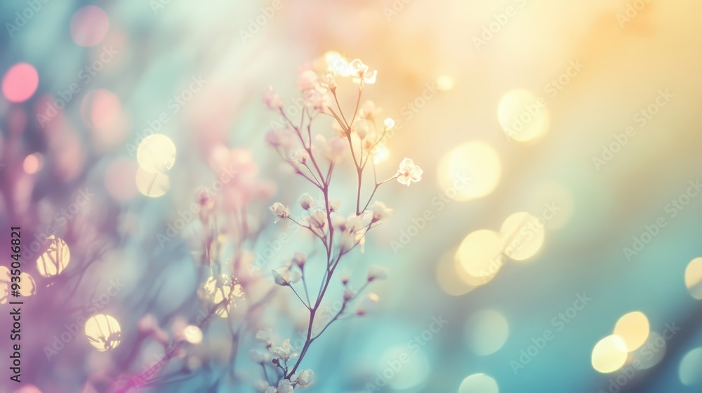 Soft, dreamy floral background with delicate blooms and colorful bokeh lights, perfect for spring or nature-themed projects. Soft, dreamy floral background with delicate blooms and colorful bokeh lights, perfect for spring or nature-themed projects.