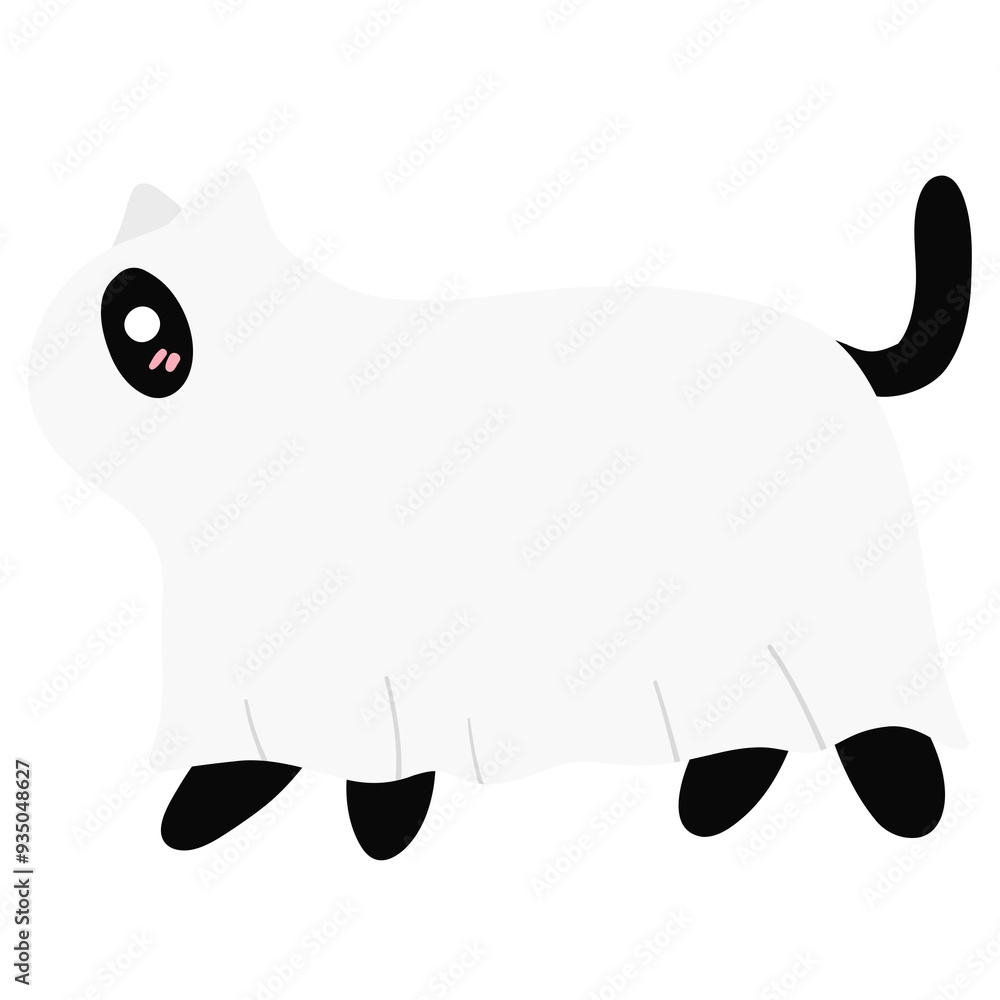 Cute Ghost Cat, Kitty, Halloween cat Cute Ghost Cat, Kitty, Halloween cat