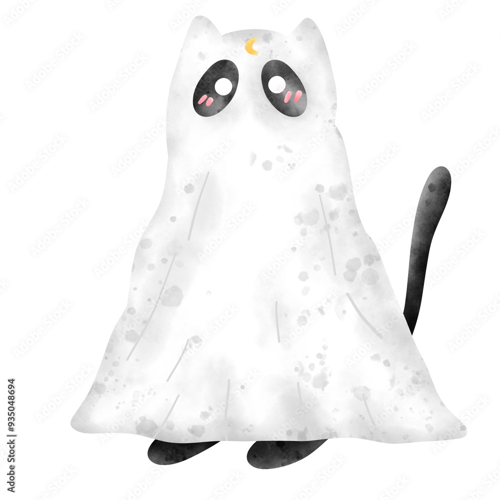 Cute Ghost Cat, Kitty, Halloween cat Cute Ghost Cat, Kitty, Halloween cat