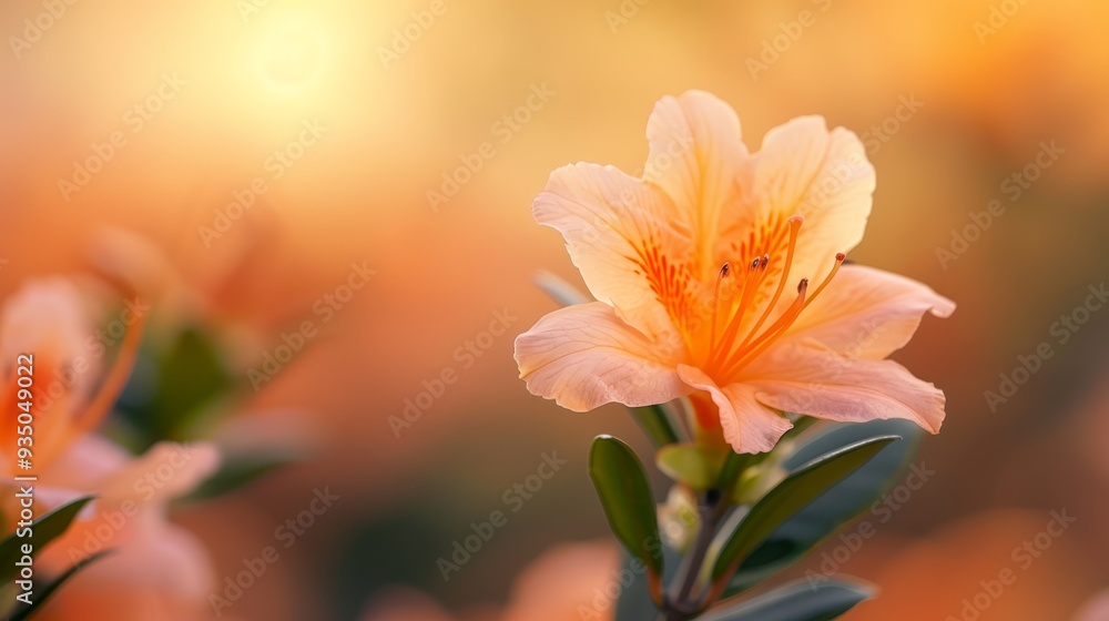 Fototapeta premium A tight shot of a bloom against its plant backdrop, with surrounding foliage softly blurred