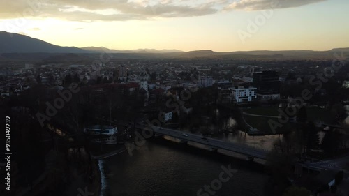 sunset over the river