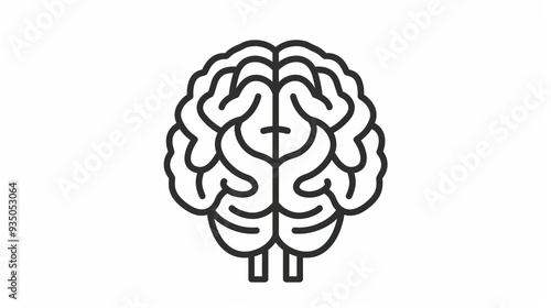 Human brain icon in line style