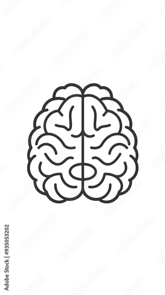 Human brain icon in line style Human brain icon in line style