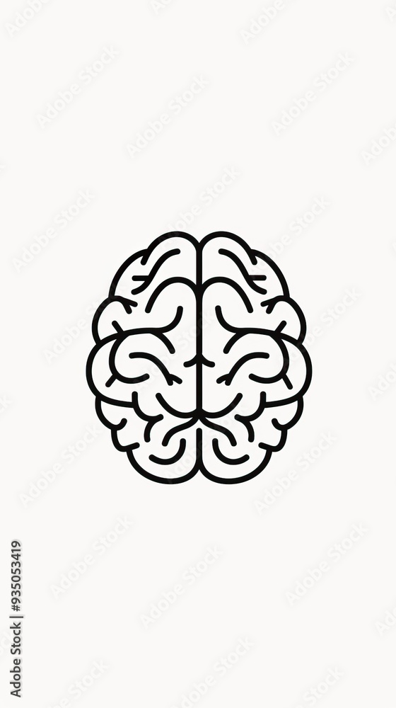 Human brain icon in line style Human brain icon in line style