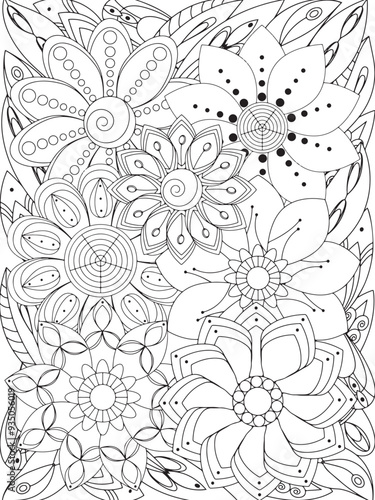 flowers Coloring Book Pages flowers for Relaxation and Stress Relief on Flowers Patterns