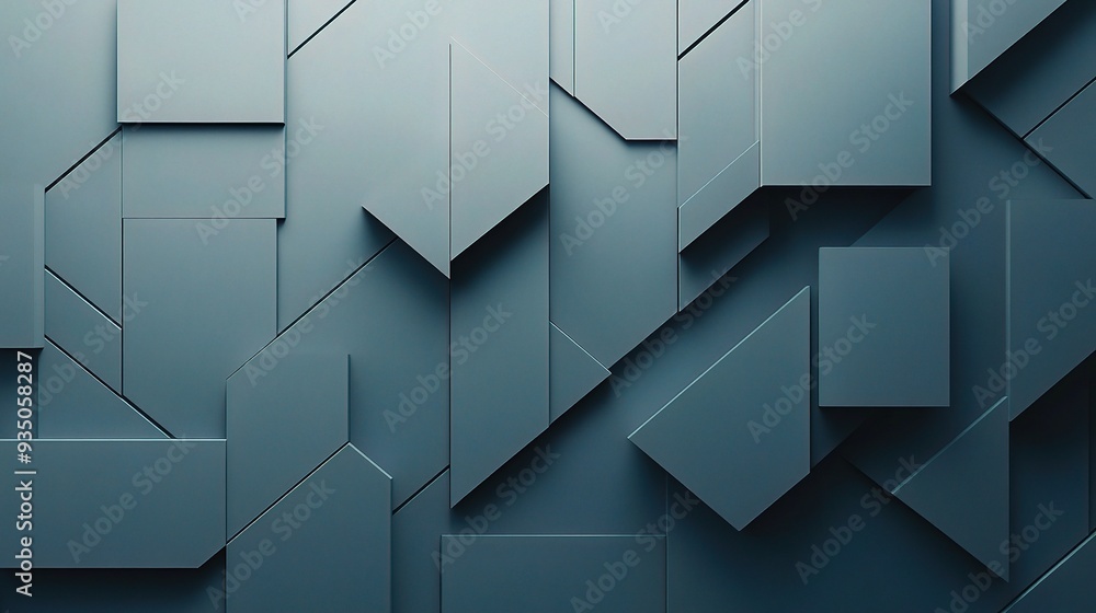 Geometric Symphony: A mesmerizing 3D render of an abstract, geometric pattern in deep blue hues. Ideal for technology, design, and futuristic themes. Geometric Symphony: A mesmerizing 3D render of an abstract, geometric pattern in deep blue hues. Ideal for technology, design, and futuristic themes.