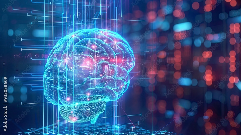 human brain on technology background represent artificial intelligence and cyber space concept
human brain on technology background represent artificial intelligence and cyber space concept