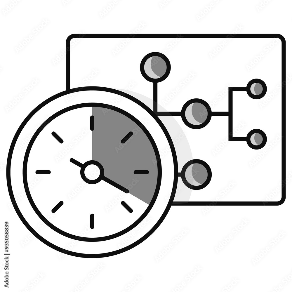 Time Management in Data Flow Icon Design. Represents Data Flow Management, Time Optimization, Efficient Workflow, Process Management. Transparent PNG. Time Management in Data Flow Icon Design. Represents Data Flow Management, Time Optimization, Efficient Workflow, Process Management. Transparent PNG.