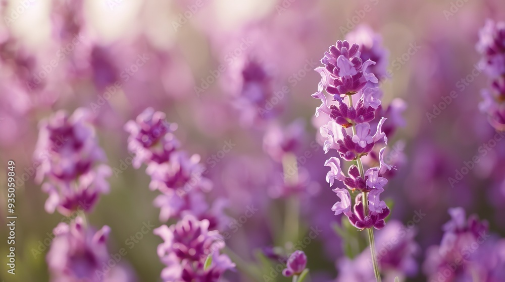 purple blooms at the front, softly blurred purples in the background purple blooms at the front, softly blurred purples in the background