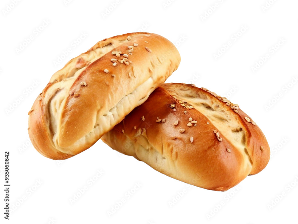 Fresh long buns isolated on white background Fresh long buns isolated on white background