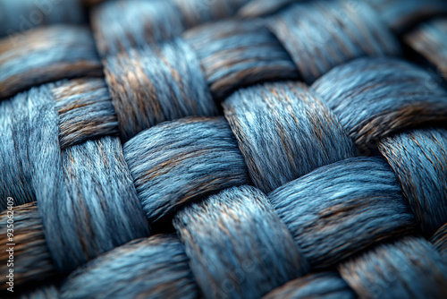 Microscopic detail of woven fabric structure with visible threads and soft texture, realistic, high detail, 8k