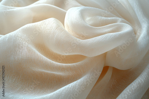 Magnified image of delicate fabric fibers, showcasing the softness and thread detail, realistic, high detail, 8k