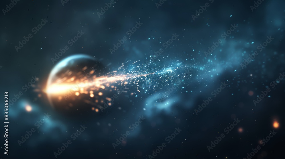 Obraz premium A black hole in the sky, depicted as a dark circular structure, radiates a brilliant yellow light from its center