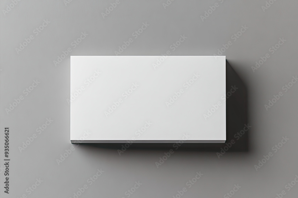A mockup of a white, blank rectangular box on a grey background, top view, with a soft shadow. Created with Ai A mockup of a white, blank rectangular box on a grey background, top view, with a soft shadow. Created with Ai