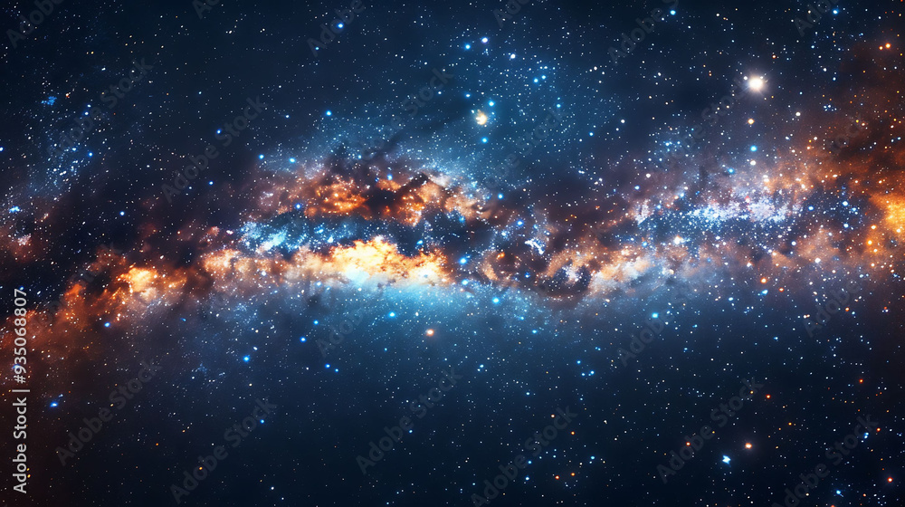 Fototapeta premium A captivating view of a cluster of twinkling stars within the Milky Way galaxy, perfect for astronomy and night sky enthusiasts.