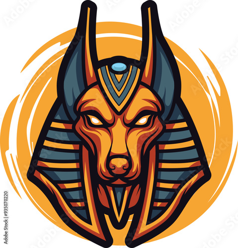 Anubis head logo in esport logo style