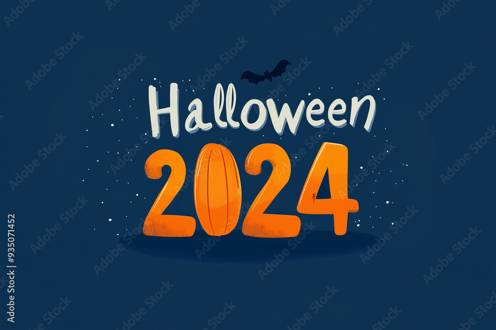 Halloween 2024 text, modern simple flat design illustration Halloween 2024 text, modern simple flat design illustration