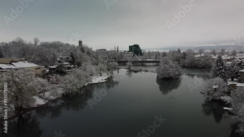 Snowy morning on the river
