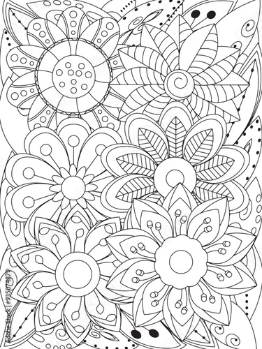 flowers Coloring Book Pages flowers for Relaxation and Stress Relief on Flowers Patterns