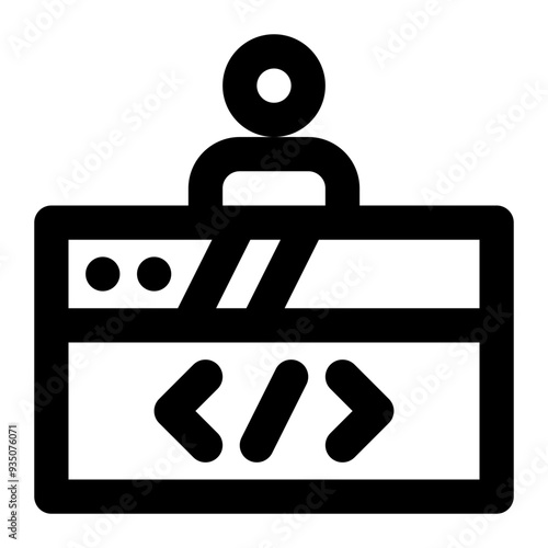 web developer, website developer, web development, web programmer, website, webmaster outline icon