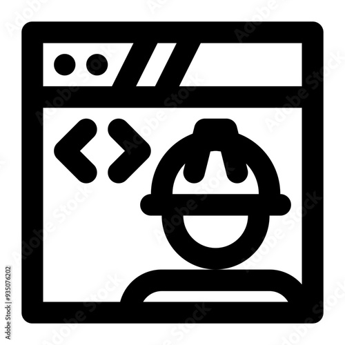 web engineer, webmaster, web developer, web programmer, coder, programmer outline icon