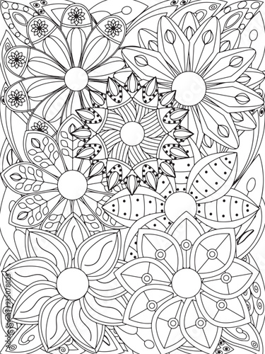 flowers Coloring Book Pages flowers for Relaxation and Stress Relief on Flowers Patterns