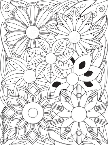 flowers Coloring Book Pages flowers for Relaxation and Stress Relief on Flowers Patterns