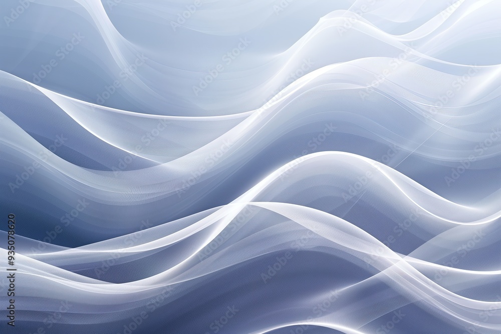 Obraz premium Abstract blue and white wavy background with a delicate pattern.