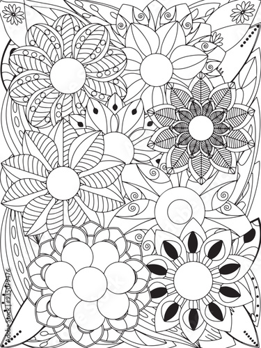 flowers Coloring Book Pages flowers for Relaxation and Stress Relief on Flowers Patterns