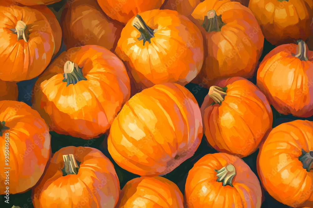 Pumpkin pattern, fauvism art Pumpkin pattern, fauvism art