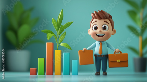 businessman and growing cha...