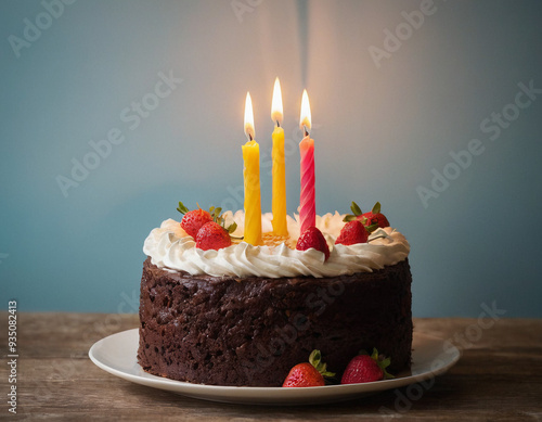 birthday cake with candles