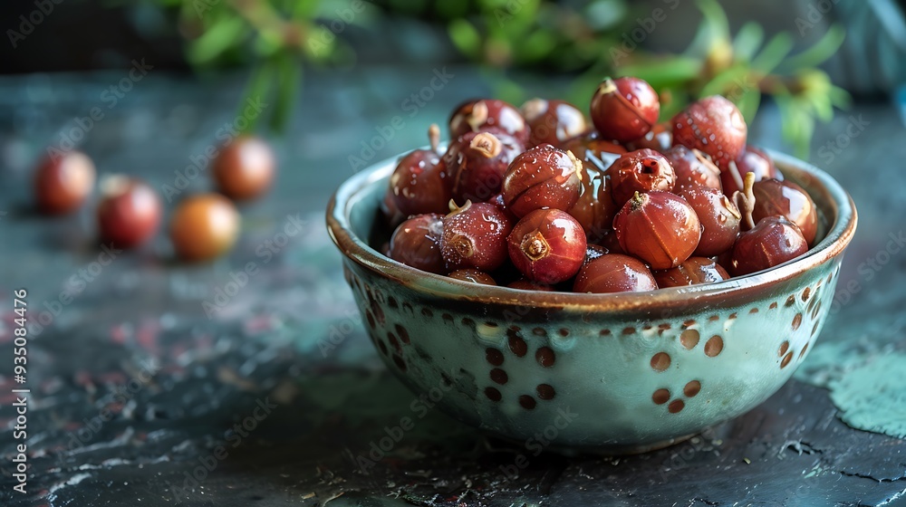 Dew and ripe the spice amla berries in a serving bowl Dew and ripe the spice amla berries in a serving bowl