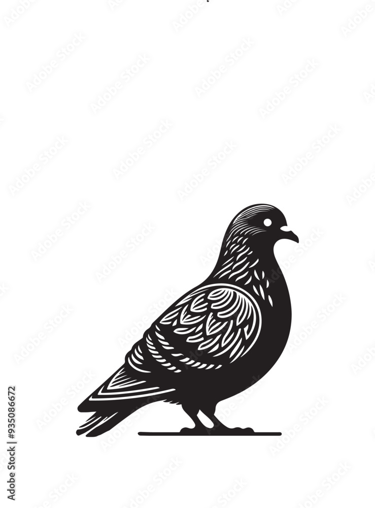 A pigeon silhouette vector art A pigeon silhouette vector art