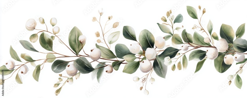 mistletoe branches against a white background. mistletoe branches against a white background.