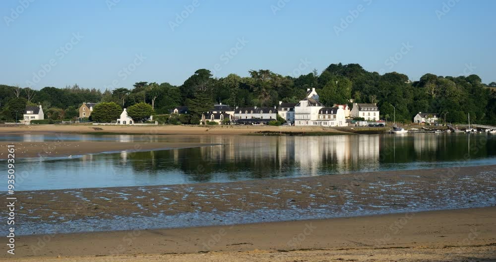 The Laita river, view to le Pouldu from Guidel side, Finistere department, Brittany in France The Laita river, view to le Pouldu from Guidel side, Finistere department, Brittany in France