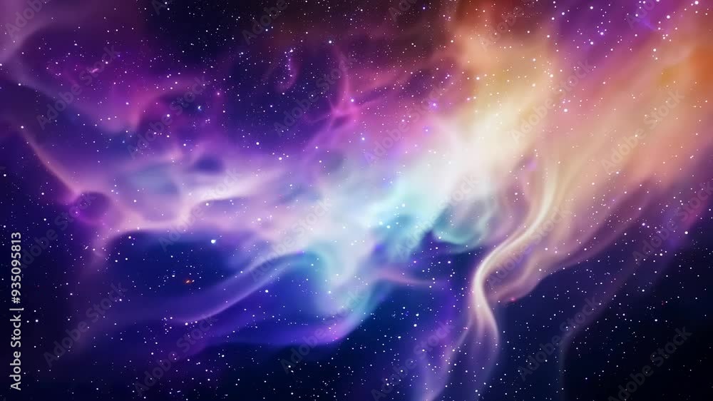 Vivid Purple and Orange Nebula Cloud of Dust and Stars Vivid Purple and Orange Nebula Cloud of Dust and Stars