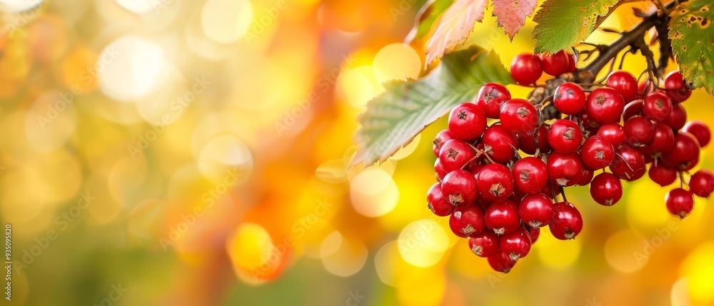 A tight shot of berries clustered on a tree, surrounded by a softly blurred backdrop of bokeh-effect light A tight shot of berries clustered on a tree, surrounded by a softly blurred backdrop of bokeh-effect light