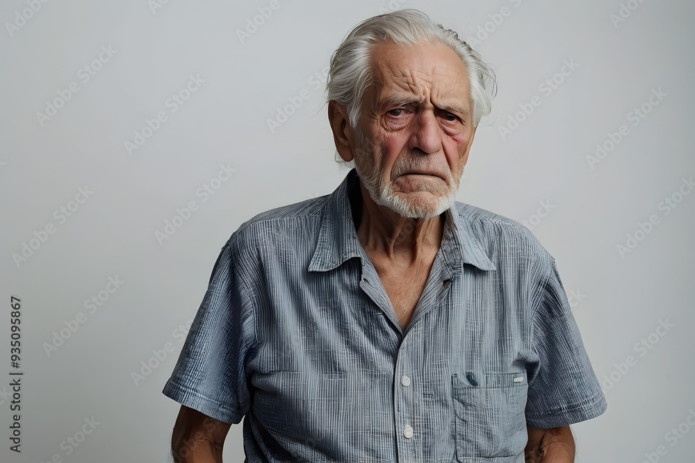 An old senior man suffering from a depression and pain An old senior man suffering from a depression and pain