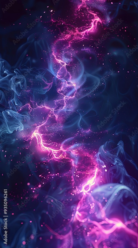 Fototapeta premium A dance of electric tendrils against a dark void