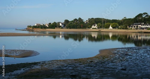 The Laita river, view to le Pouldu from Guidel side, Finistere department, Brittany in France photo