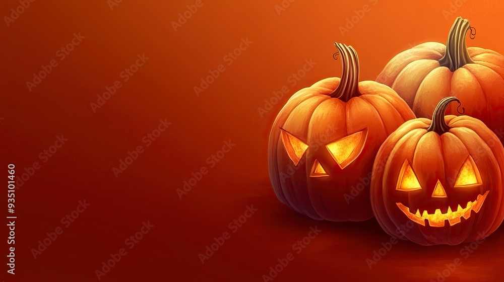 Halloween event background with charming upscale pumpkins. Premium illustration for banners, posters, greetings and Halloween celebrations. generative ai Halloween event background with charming upscale pumpkins. Premium illustration for banners, posters, greetings and Halloween celebrations. generative ai