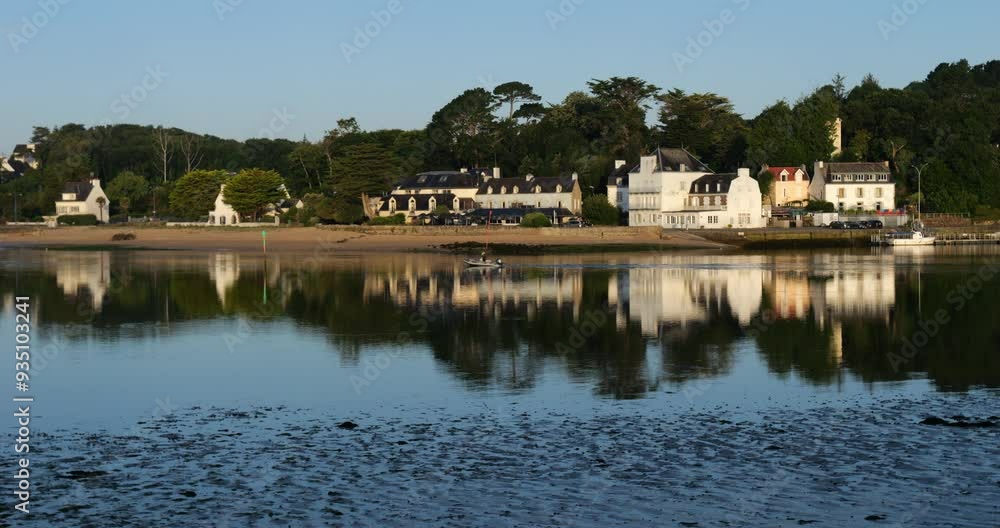 The Laita river, view to le Pouldu from Guidel side, Finistere department, Brittany in France The Laita river, view to le Pouldu from Guidel side, Finistere department, Brittany in France