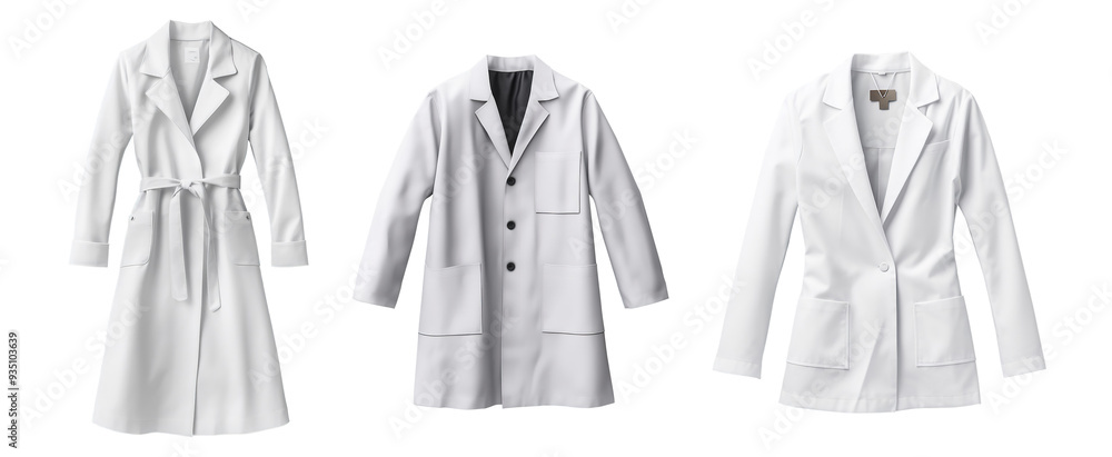 Stylish mockup of a white coat, on isolated transparent background