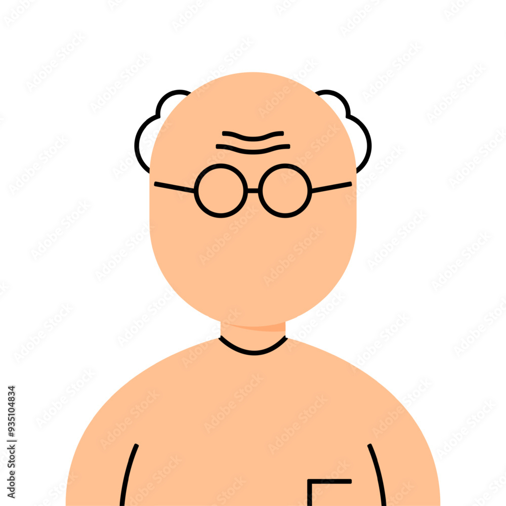 Vector illustration of old man icon on transparent background Vector illustration of old man icon on transparent background