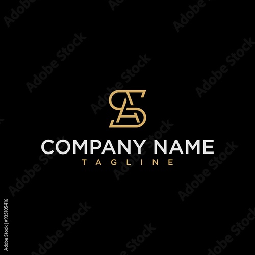 letter as sa luxury monogram logo design