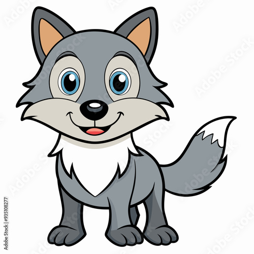  Wolf Vector Illustrations, Cartoon wolf 