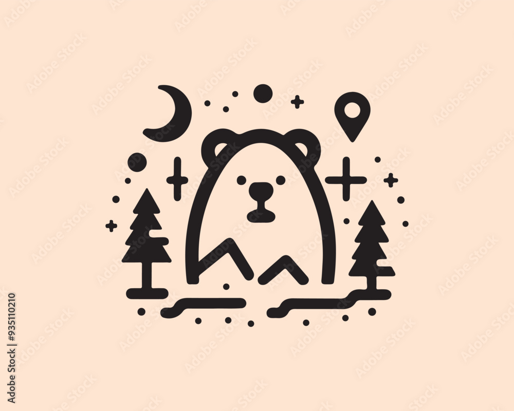 Bear Logo Design Icon Symbol Vector Template. Bear Logo Design Icon Symbol Vector Template.