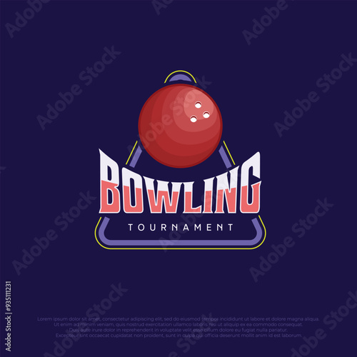 vintage bowling logo icon design. triangle badge for bowling club template logo design element