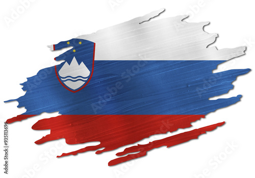 Fotografie Abstract symbol of the flag Slovenia on a transparent background